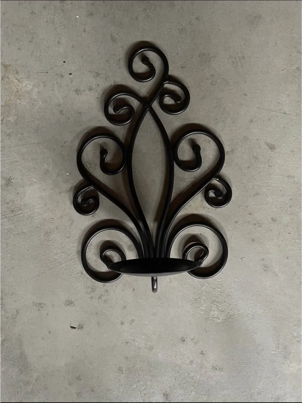 Decorative Scroll Wall Sconce - Black